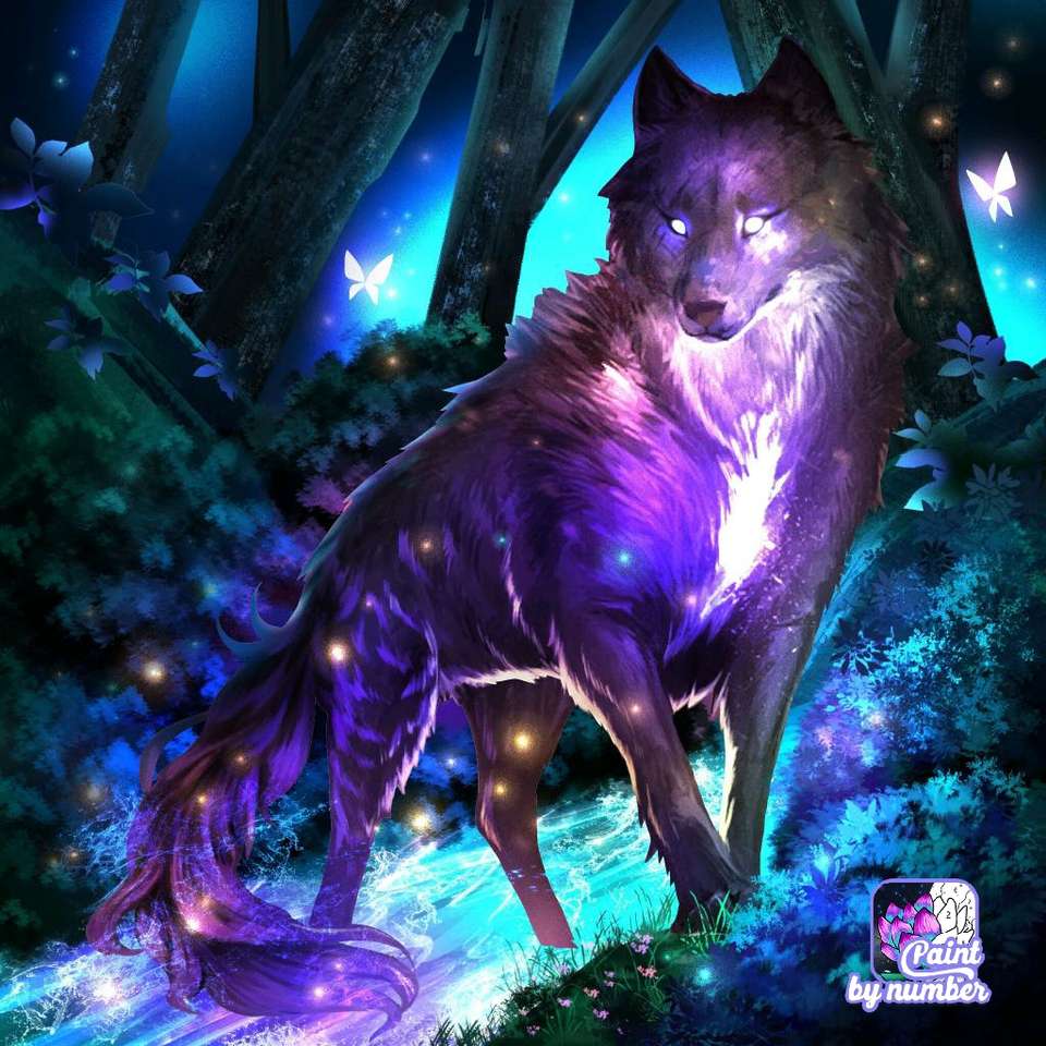 чарівний лісовий вовк онлайн пазл