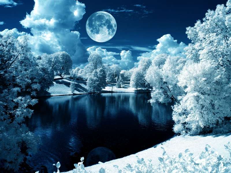 Зимна луна -Зимна луна онлайн пъзел