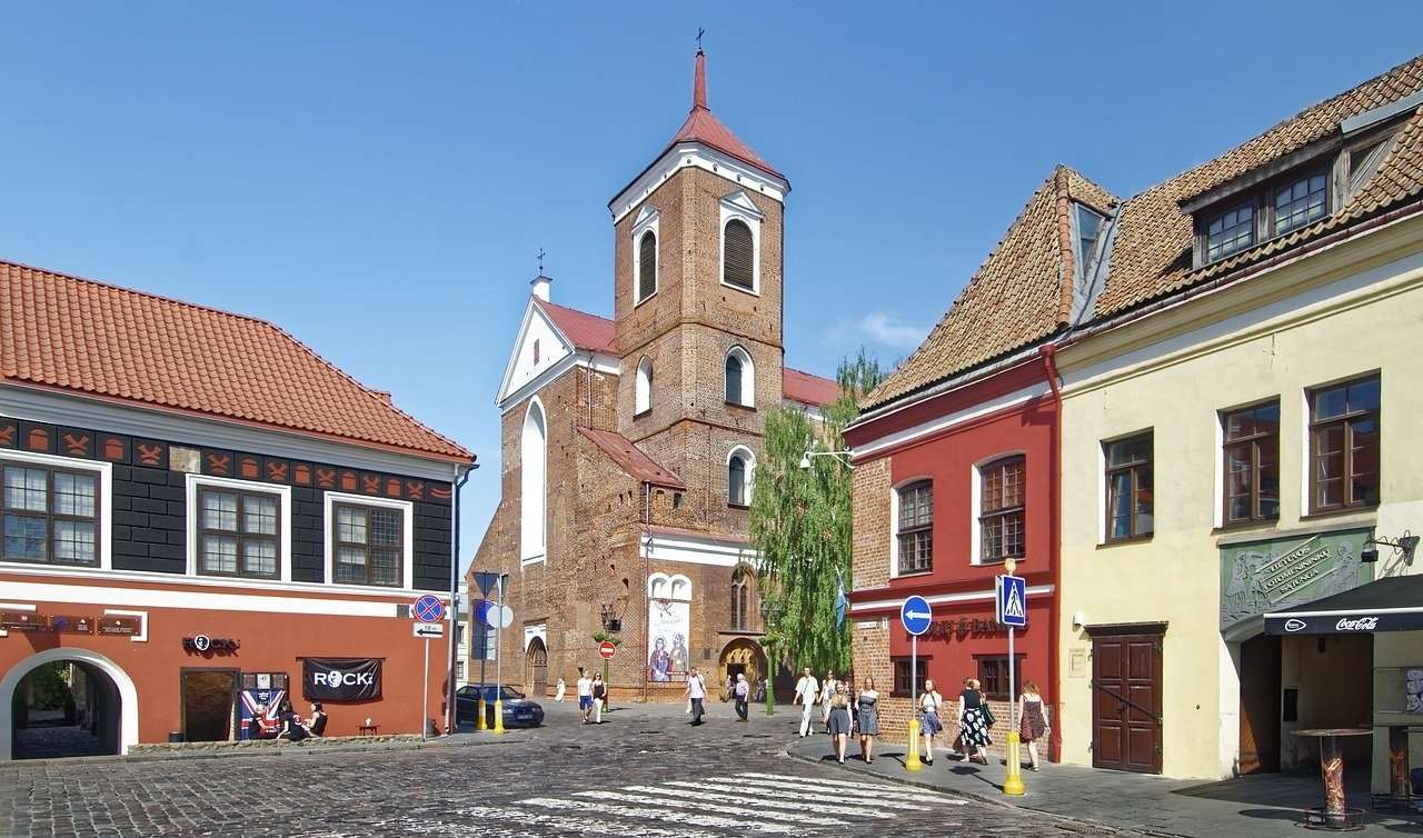 Litauen Kaunas Stadtzentrum Online-Puzzle