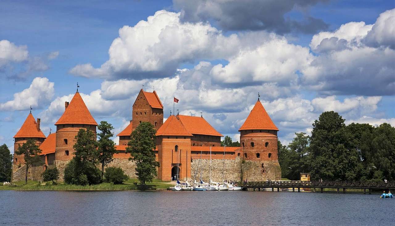 Litauens ö slott Trakai pussel på nätet