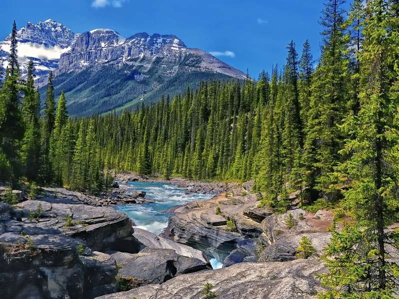Канада - западная Альберта - река Мистая, онлайн-пазл