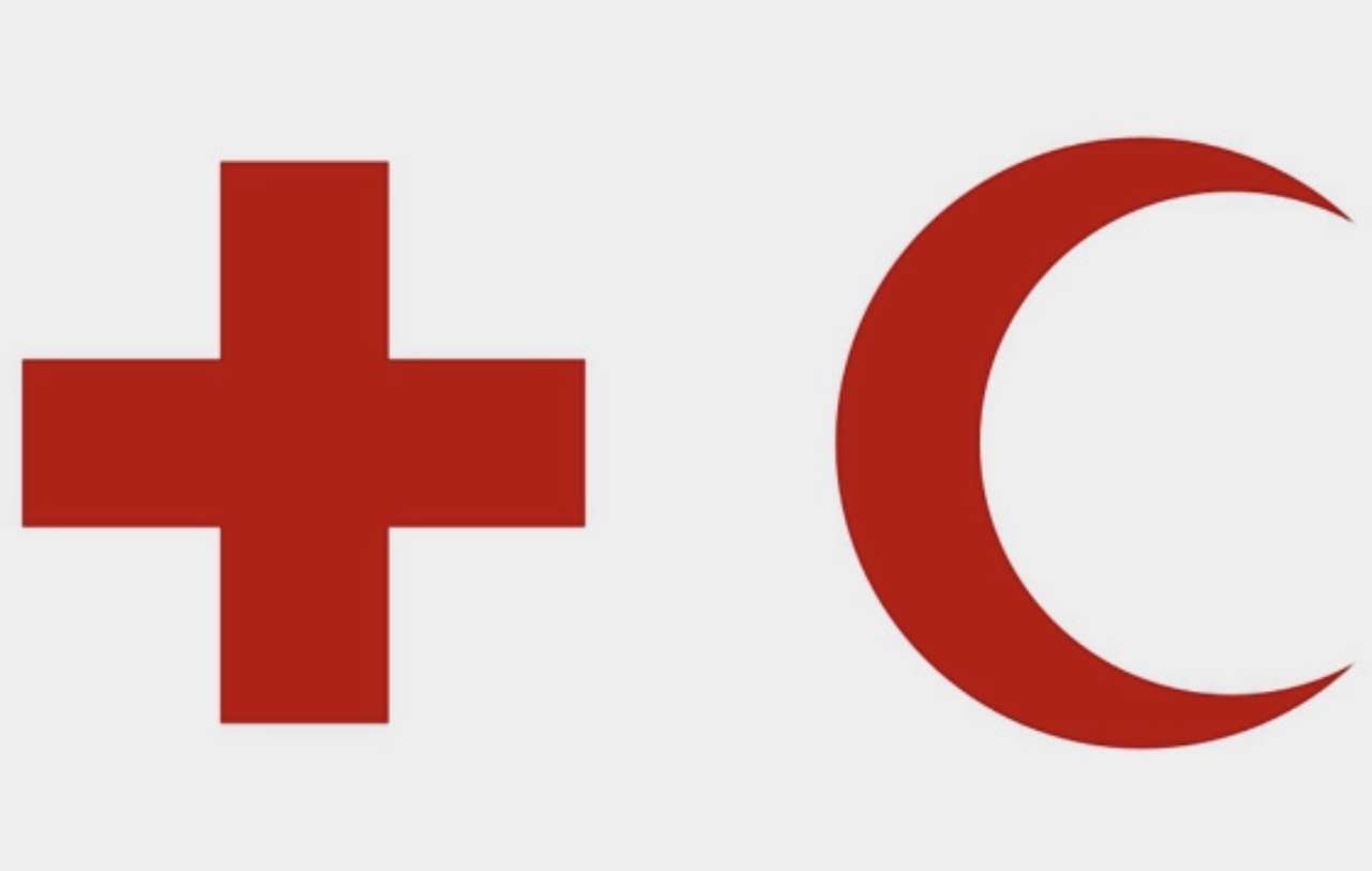 červený kříž a znak červeného půlměsíce online puzzle