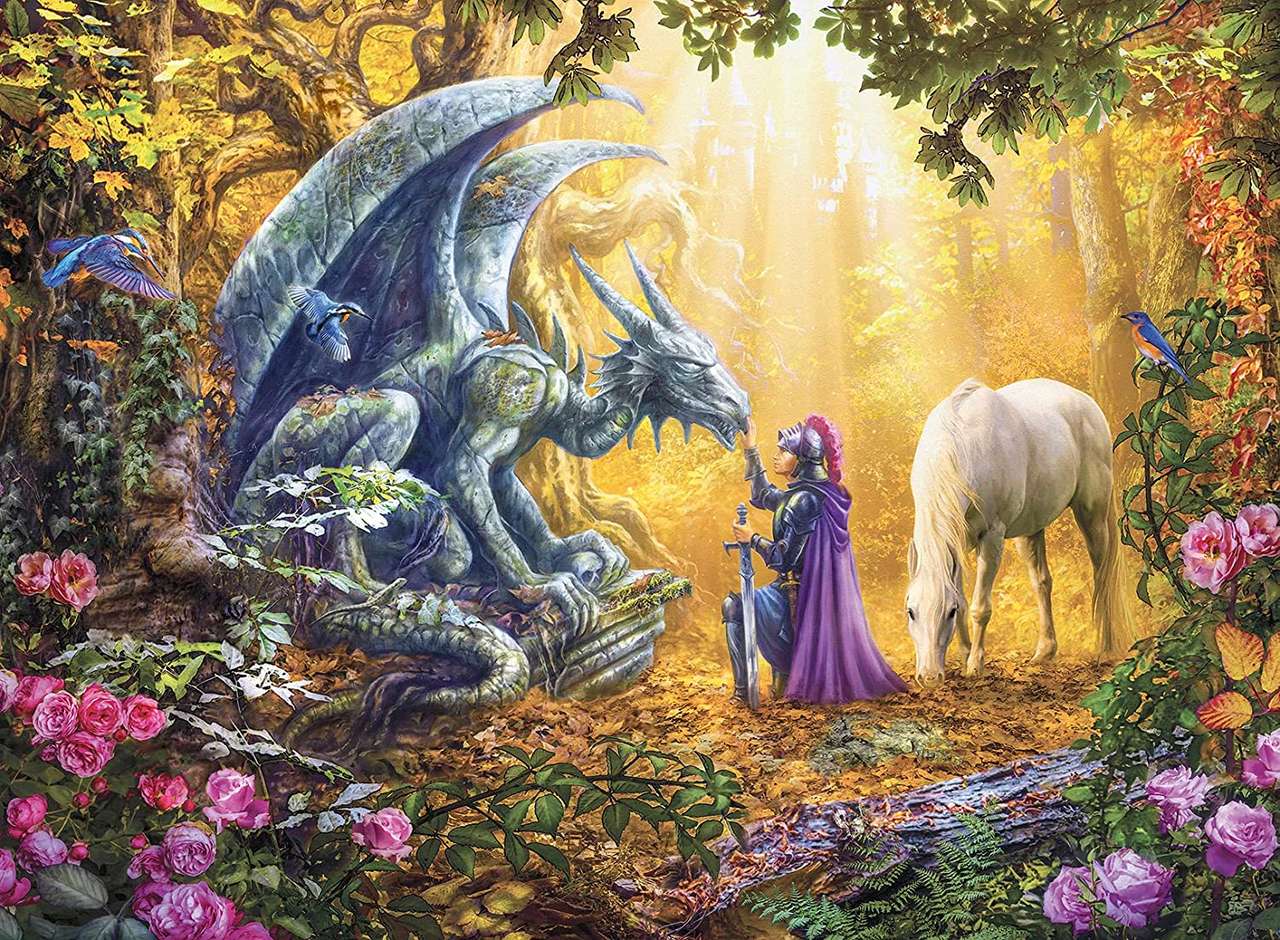 dragon și cavaler puzzle