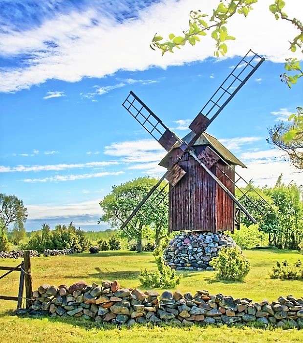 Эстония Сааремааская ветряная мельница онлайн-пазл