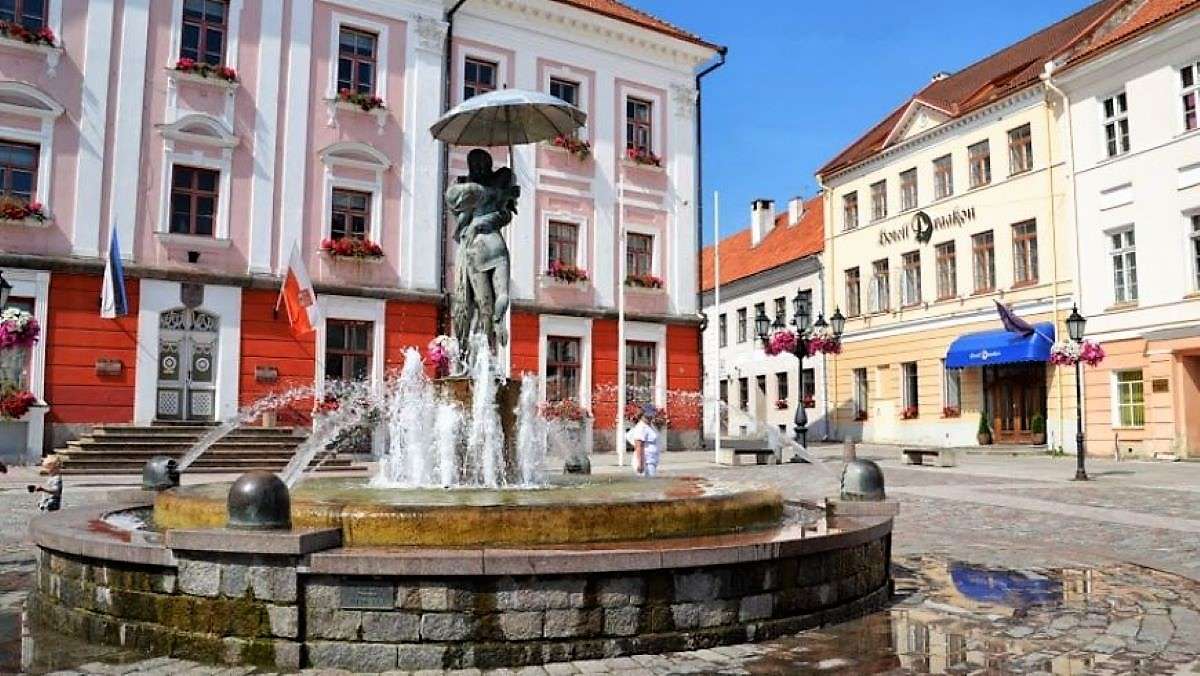 Estland stad Tartu stadscentrum online puzzel
