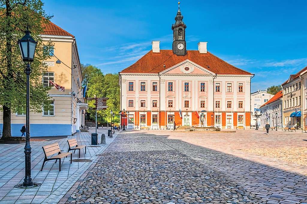 Естонія. Ратуша міста Тарту онлайн пазл