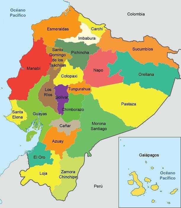 Karta över Ecuador Pussel online