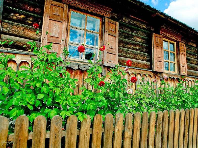 Латвия дървени къщи онлайн пъзел