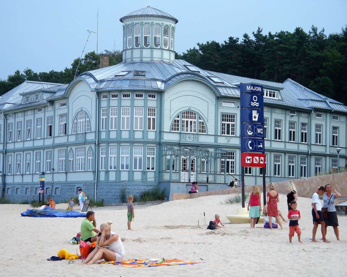 Латвия Юрмала пляжная жизнь онлайн-пазл