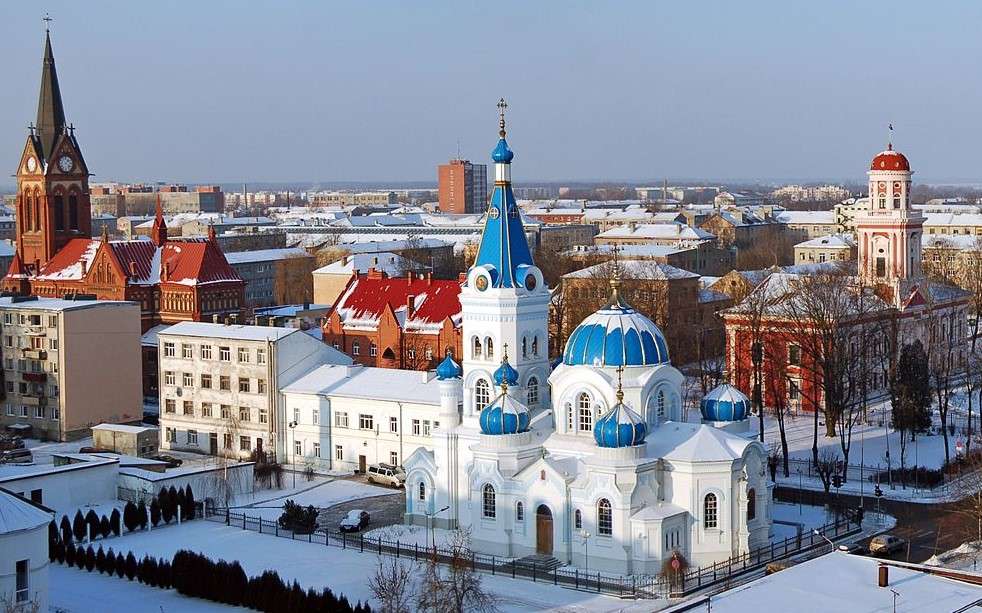 Lettország Jelgava város panorámája kirakós online