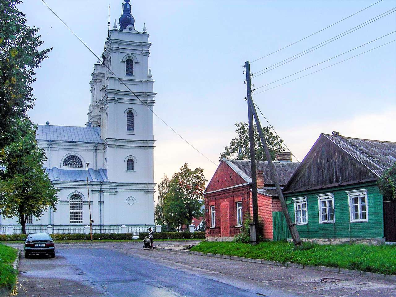 Lettland Daugavpils Church Holzhäuser Online-Puzzle