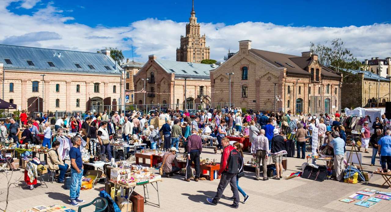 Lettland Riga loppmarknad pussel på nätet