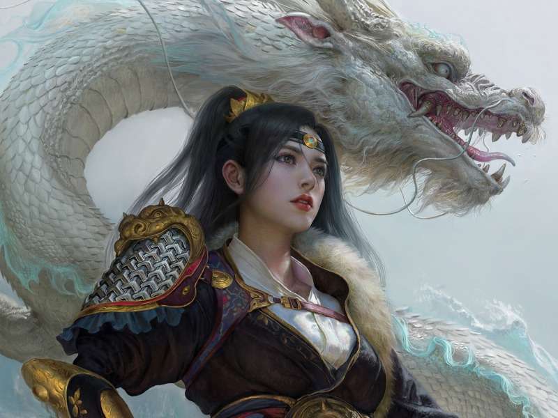 Frumusețea și dragonul alb puzzle online