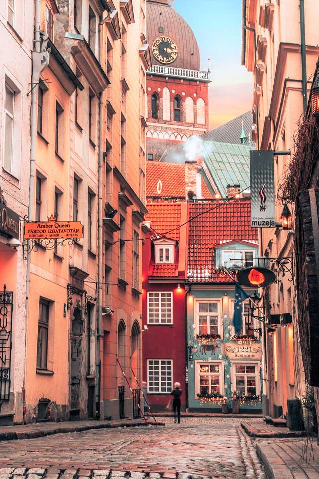Латвия Рига Стария град онлайн пъзел
