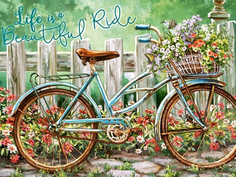 Gyönyörű Ride-Gyönyörű út a virágos sikátorban kirakós online