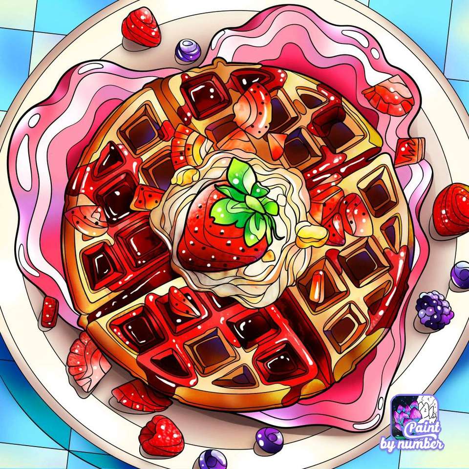 Aardbeienwafel online puzzel