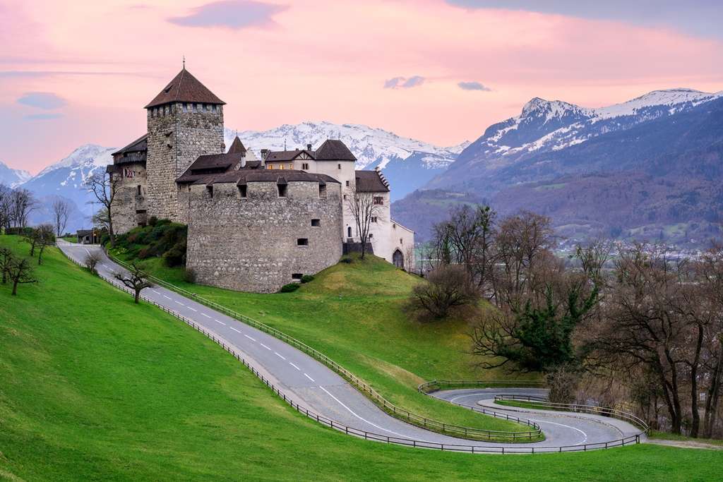 Castello di Vaduz su una collina nel Principato del Liechtenstein puzzle online