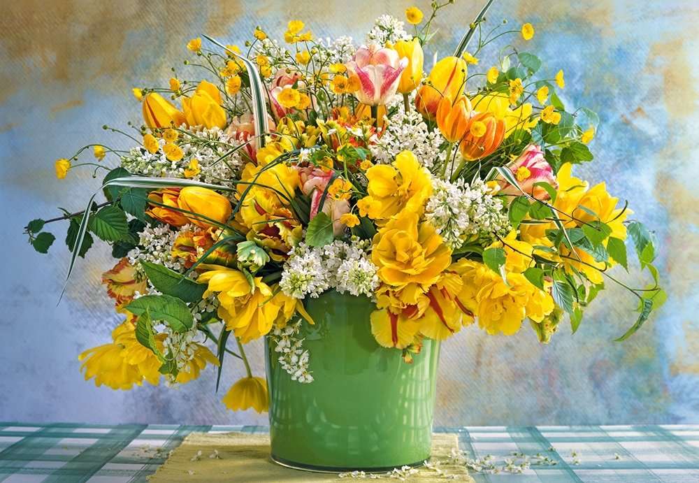 buquê com flores amarelas puzzle online