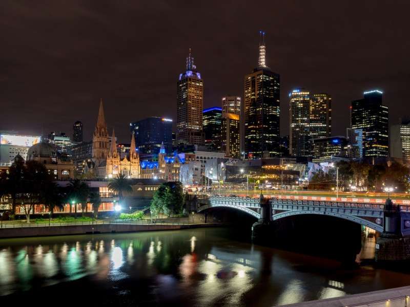 Melbourne de noche, qué vista :) rompecabezas en línea