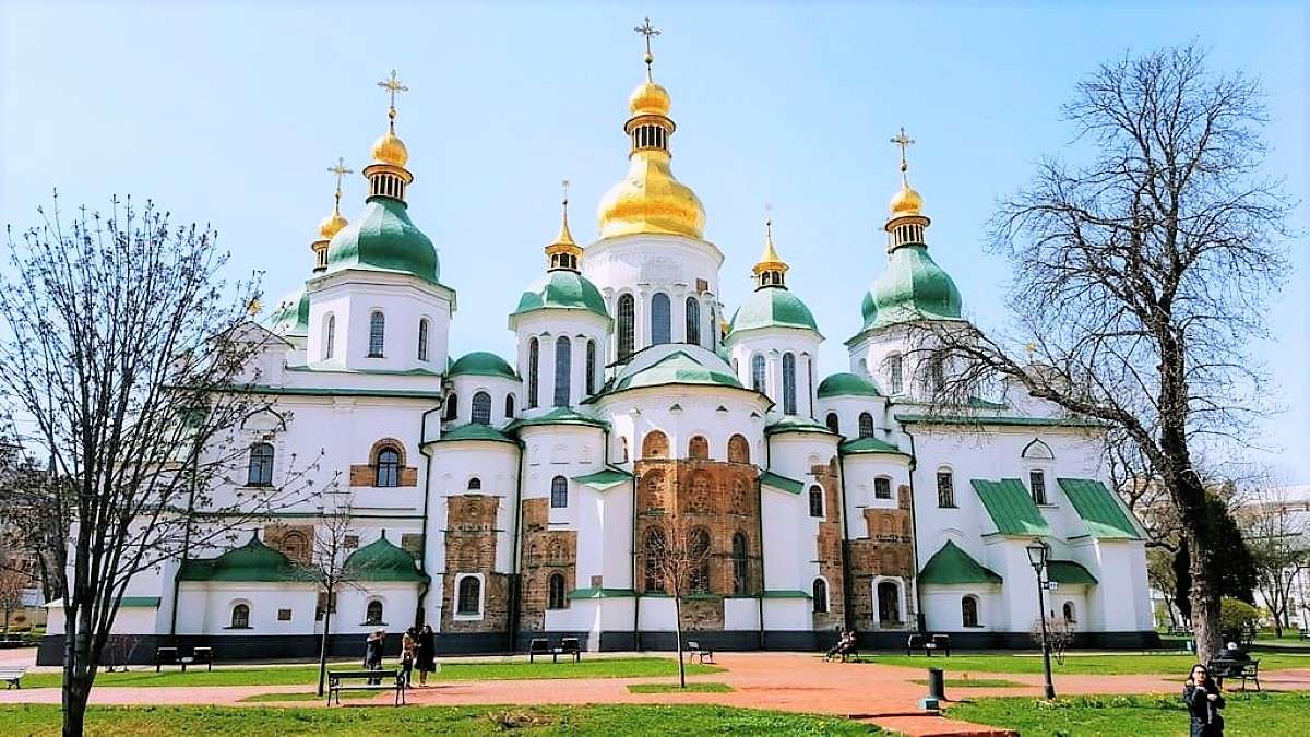 Украина до войны Киев Софийский собор онлайн-пазл
