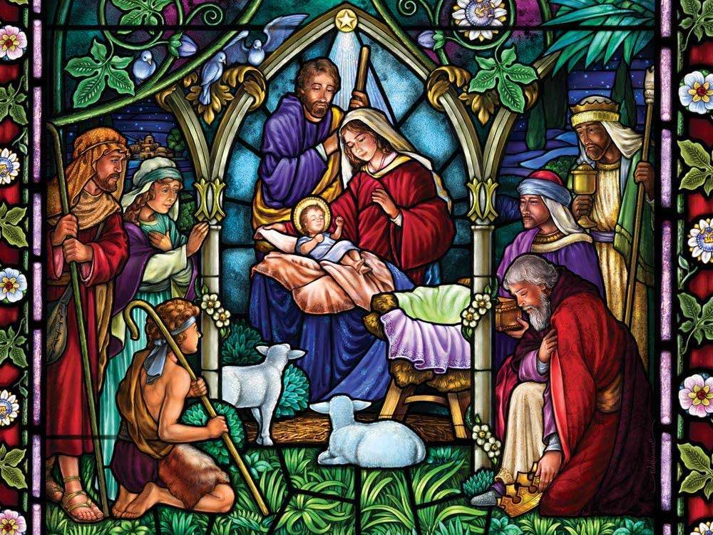 A stained glass nativity scene, something beautiful jigsaw puzzle online