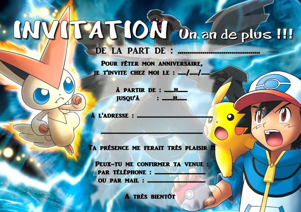 invitație pokemon puzzle online