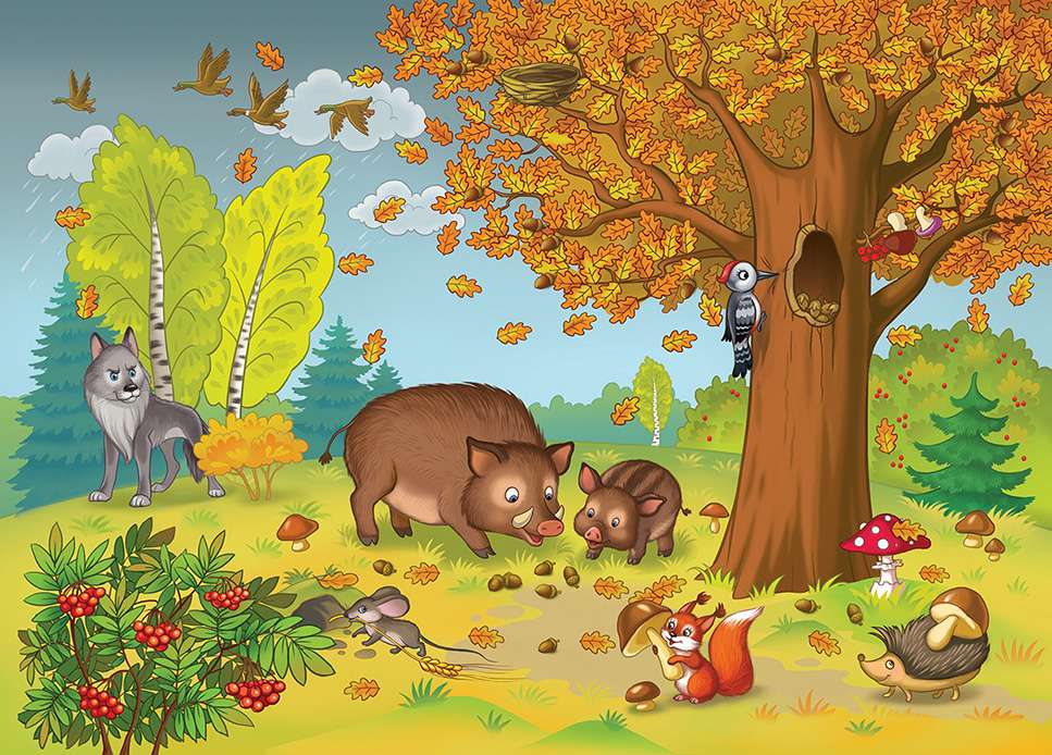 "Aventuras de outono na floresta" quebra-cabeças online