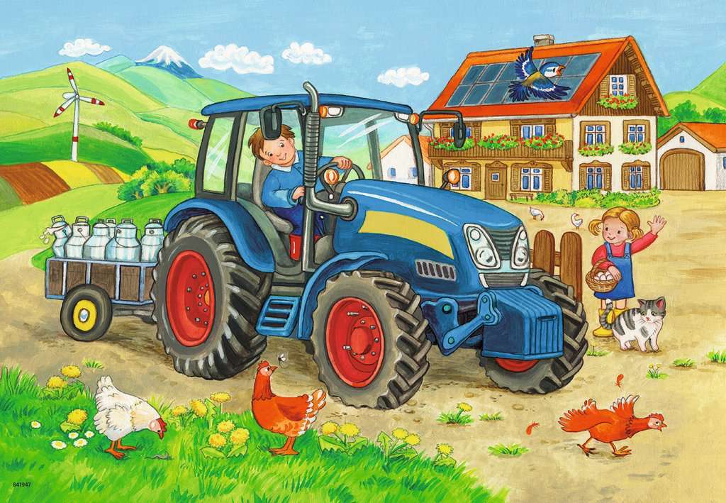 Milk tractor jigsaw puzzle online