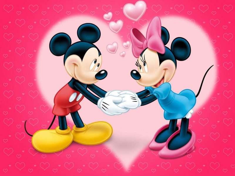 Minnie och Musse är förälskade par pussel på nätet