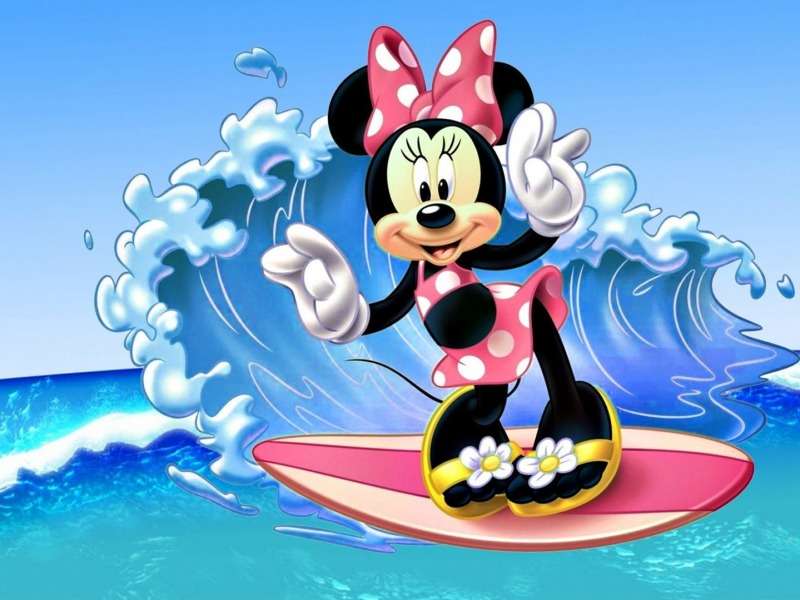 Surfer met Minnie Mouse :) online puzzel