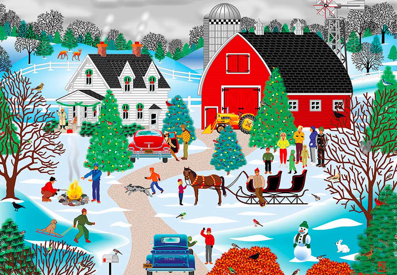 休日、住民の雪の中でこれらの戯れ オンラインパズル