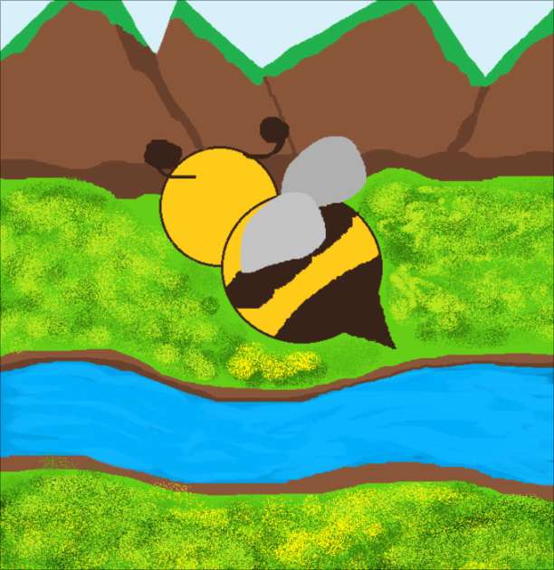 飛んでいるミツバチの風景 ジグソーパズルオンライン