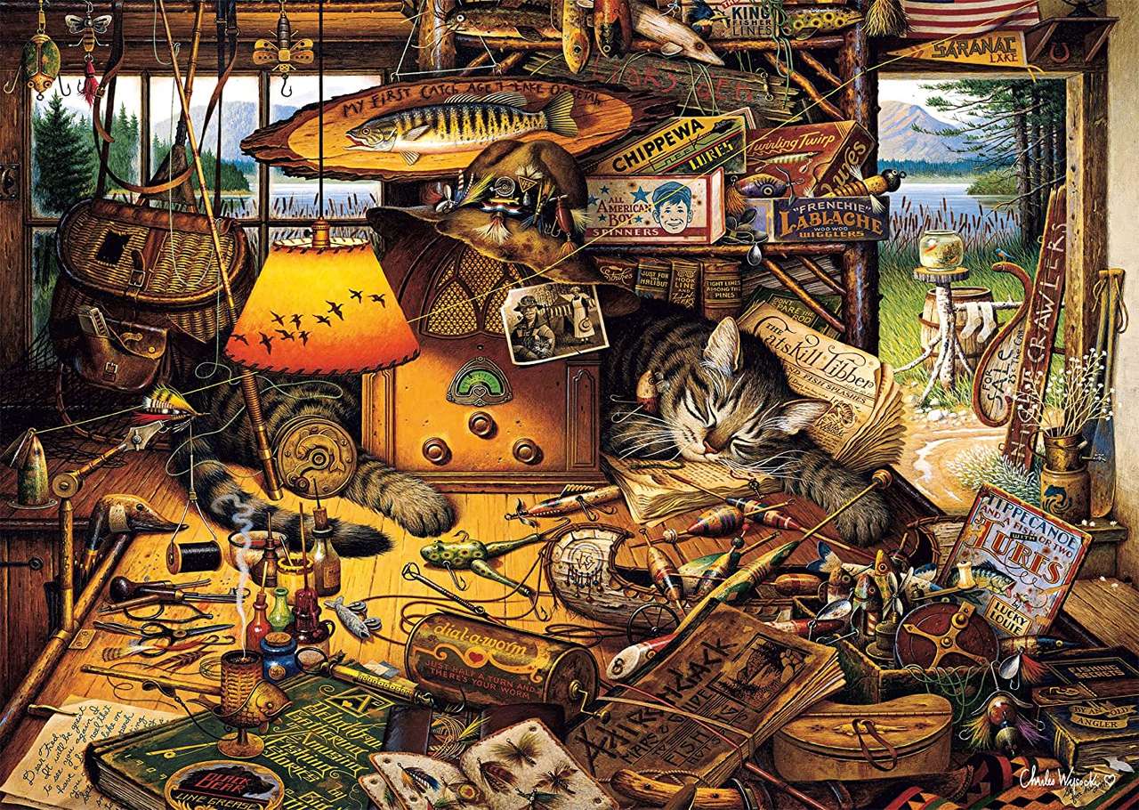 The cat goes fishing jigsaw puzzle online