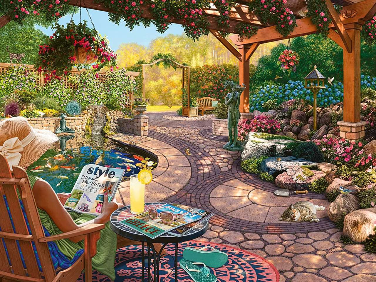 Ein wunderbarer Ort in einem wunderschönen Garten, Schönheitsfreuden Puzzlespiel online