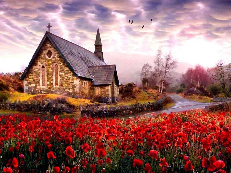 Kyrka i Killarney- En gammal kyrka mitt i ingenstans Pussel online