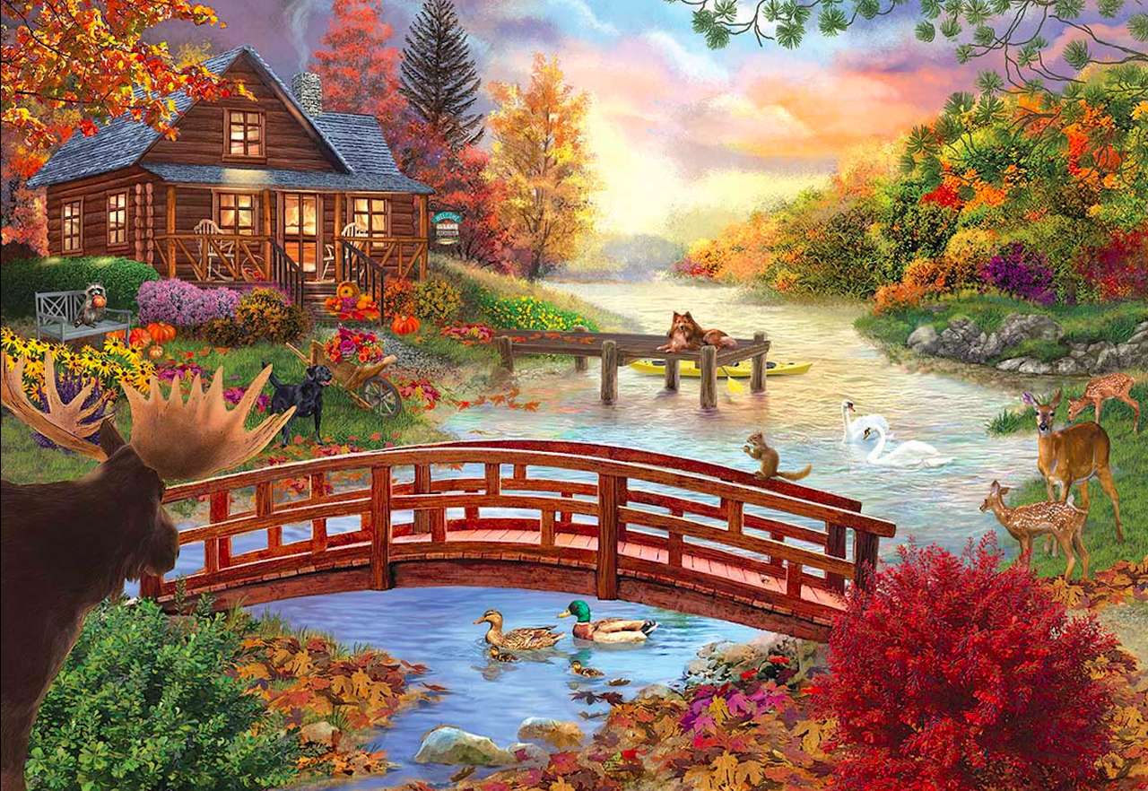 De schoonheid van de herfst op een prachtige plek is geweldig legpuzzel online