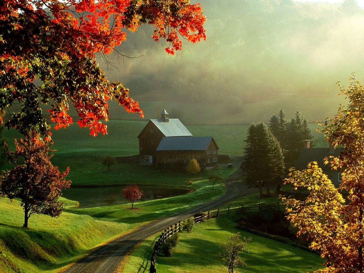 Podzimní krajina někde na venkově skládačky online