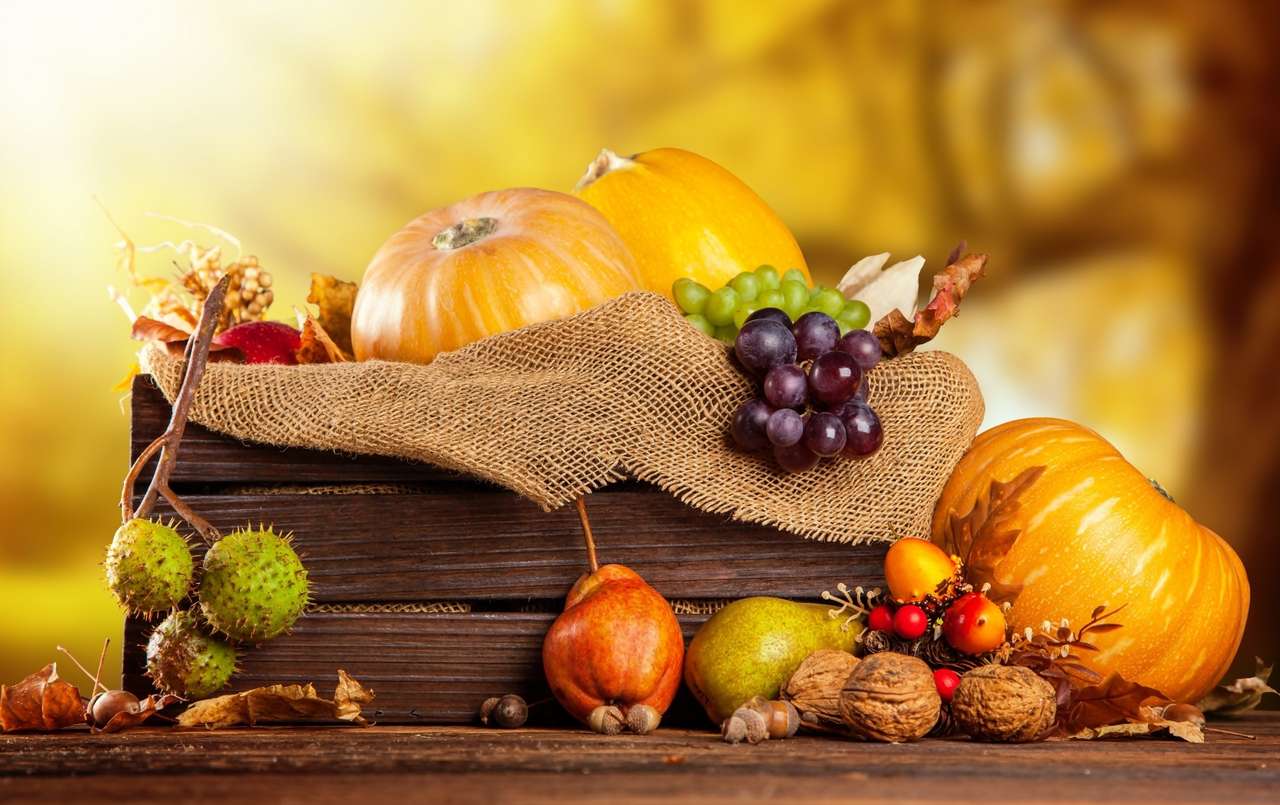 Composición de frutas de otoño rompecabezas en línea
