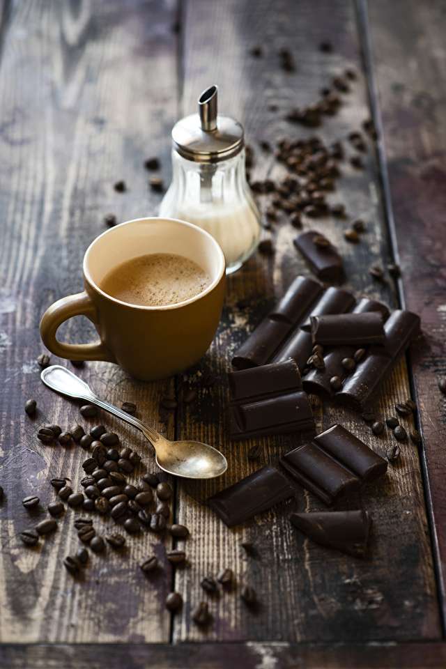 Čokoládová káva Cappuccino Kávová zrna online puzzle