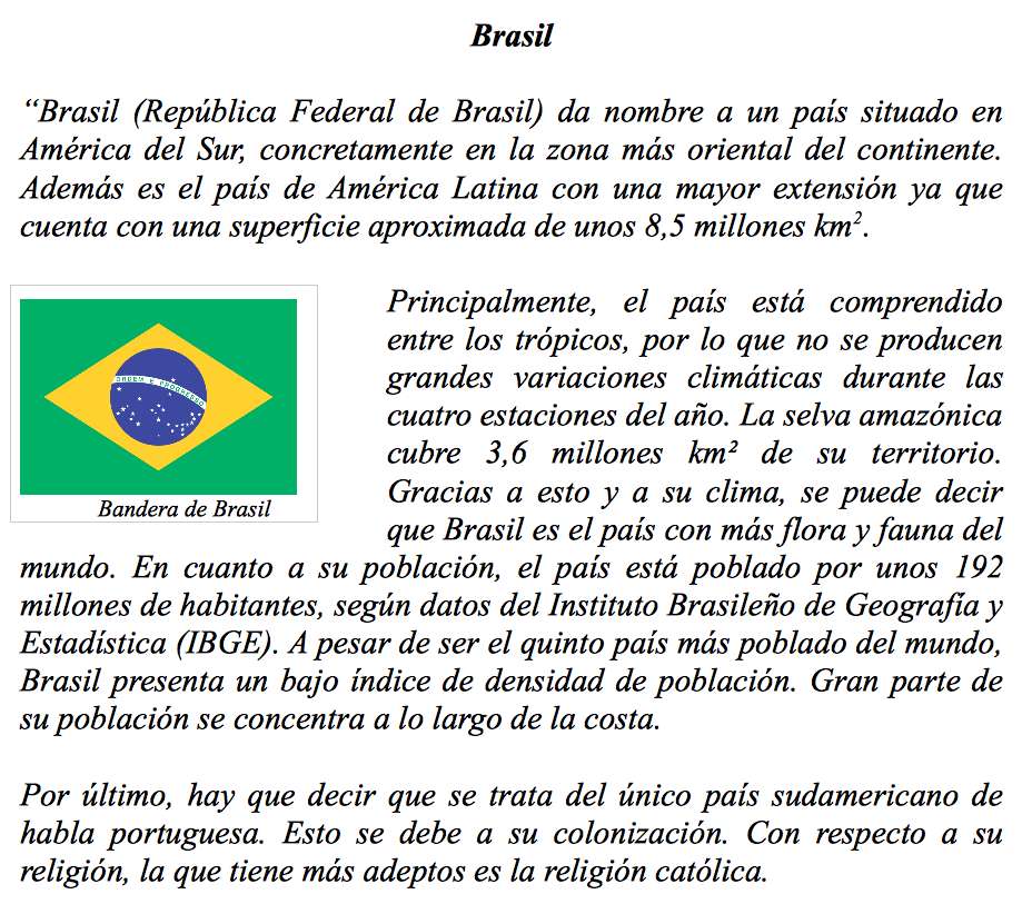 Brasilien-Text Puzzlespiel online