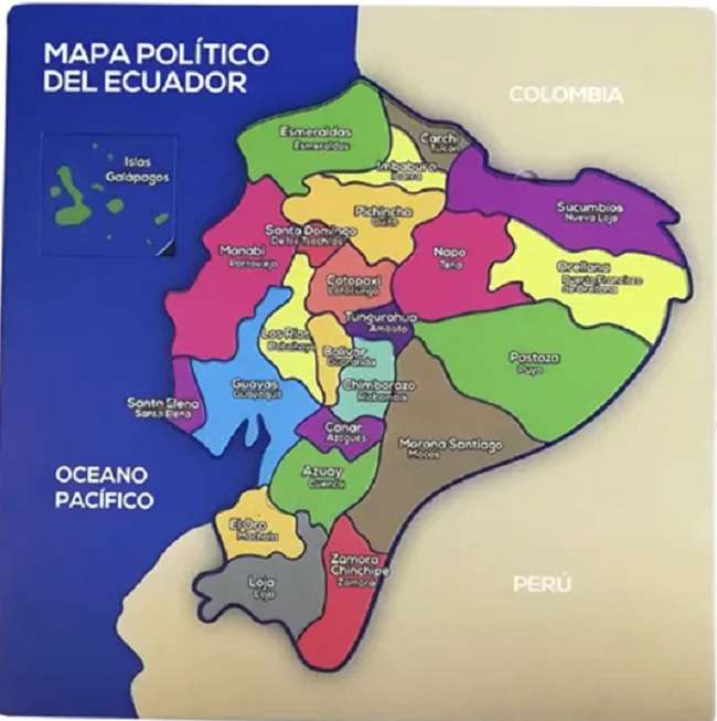 Karte von Ecuador. Online-Puzzle