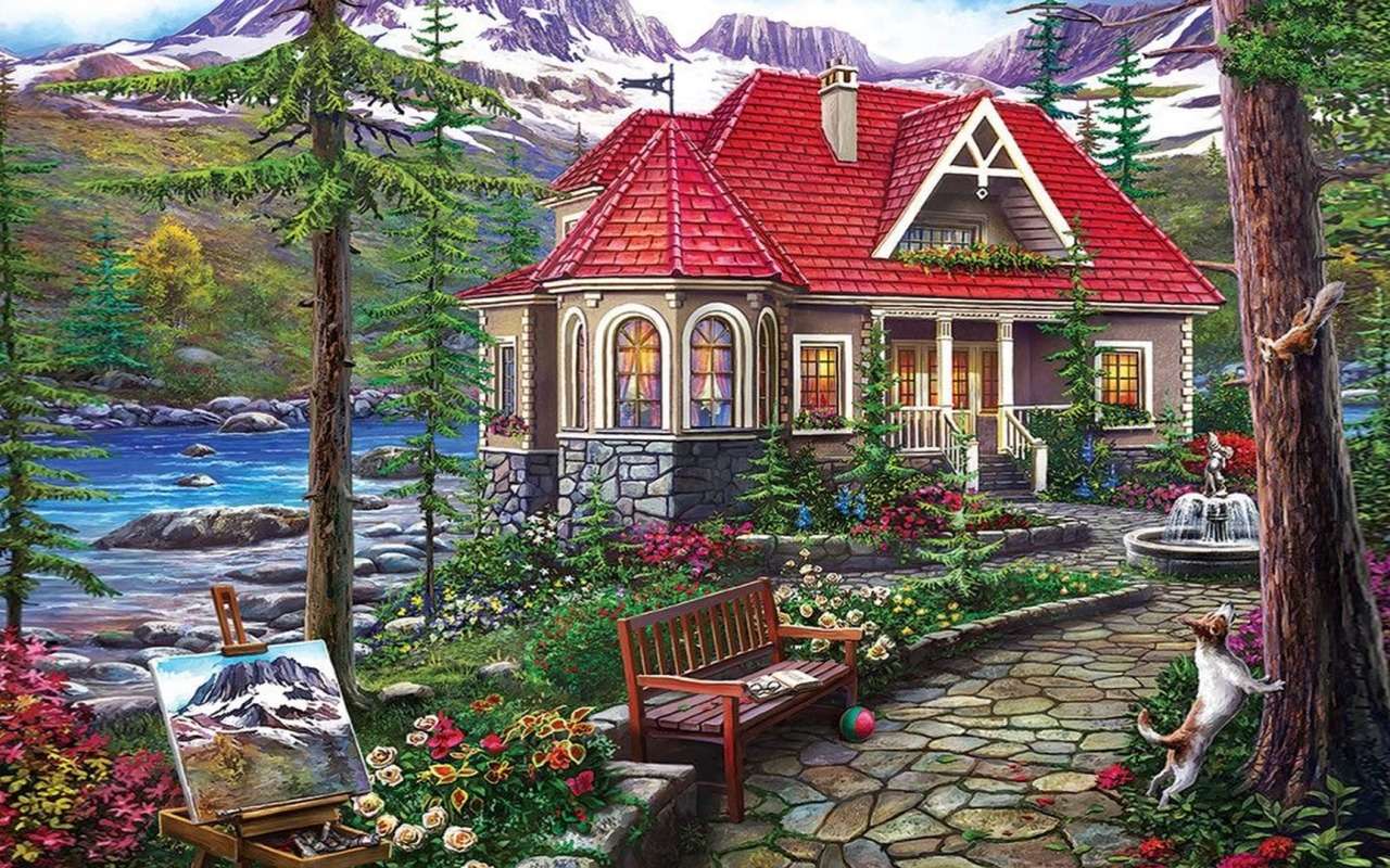 Une charmante maison d'artiste à la montagne, un miracle :) puzzle en ligne
