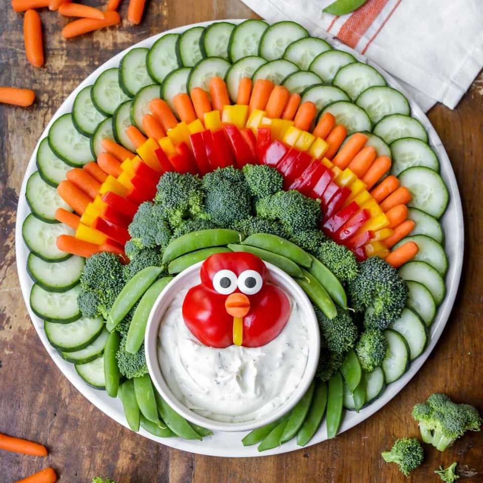 Plato de verduras de Acción de Gracias rompecabezas en línea