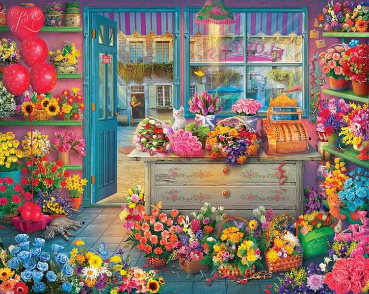 городской цветочный магазин онлайн-пазл