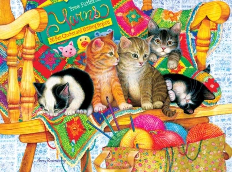 Kätzchen spielen mit Fäden #274 Online-Puzzle