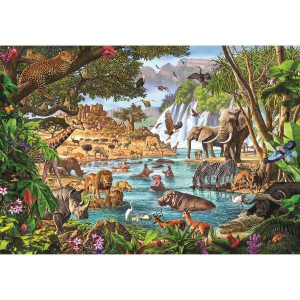 View of a waterfall in Africa jigsaw puzzle online