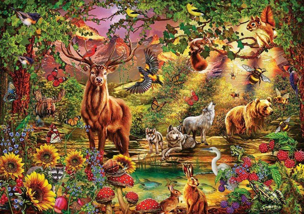 Animale lângă iaz jigsaw puzzle online