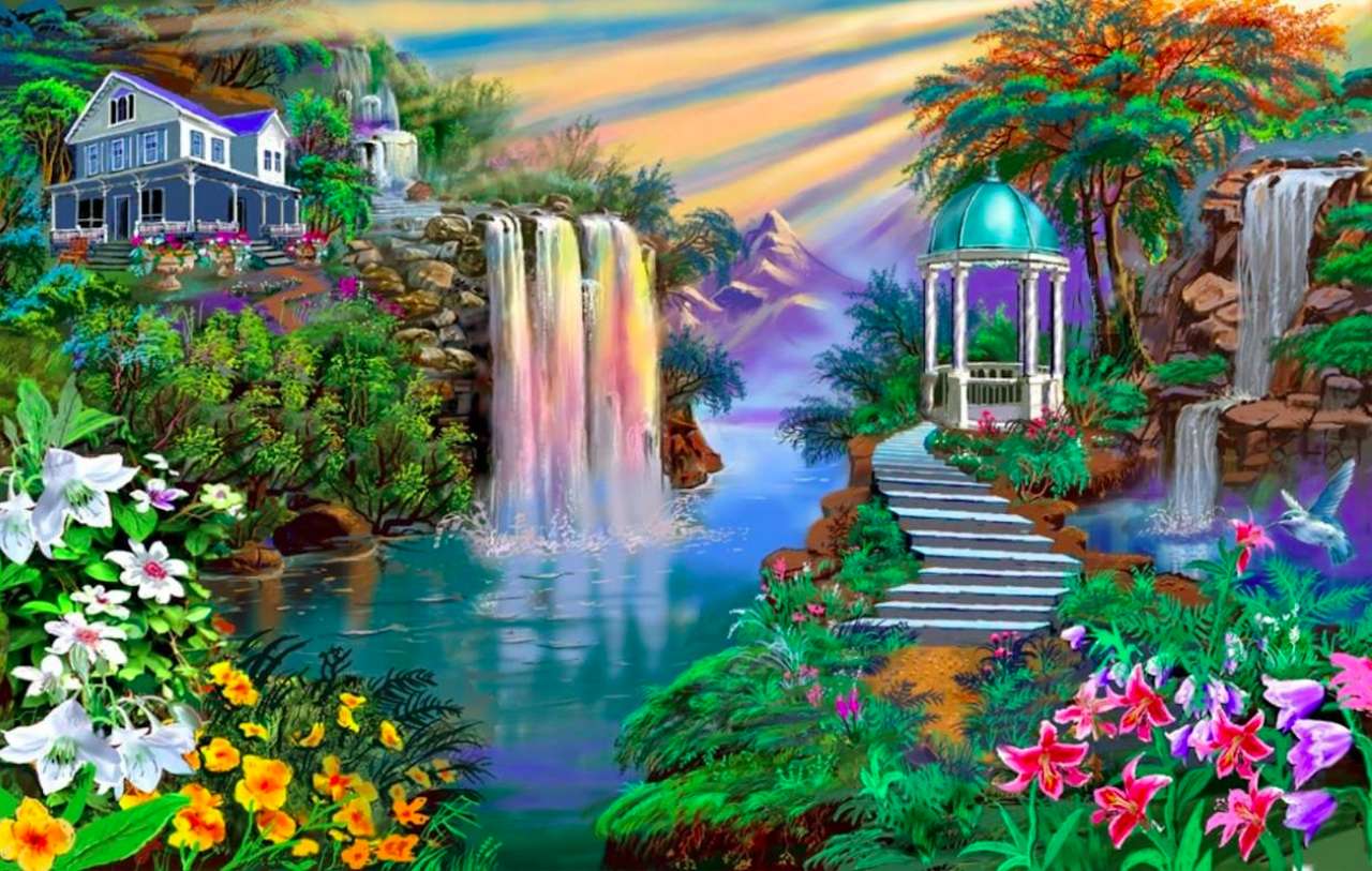 Very beautiful garden, fairytale landscape :) jigsaw puzzle online