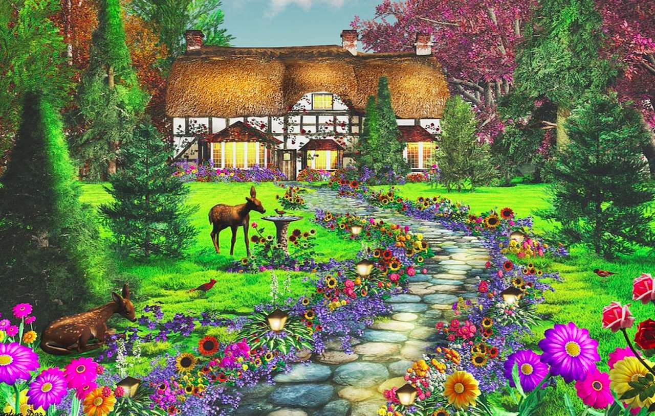 Een sprookjesachtige tuin, een fantastische plek, het uitzicht is geweldig legpuzzel online