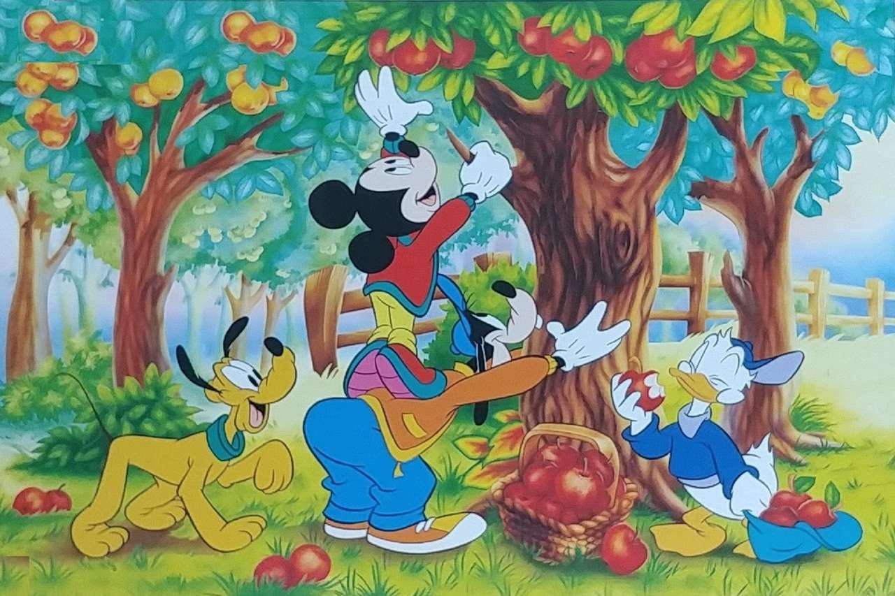 Mickey Mouse et autres personnages de dessins animés puzzle en ligne